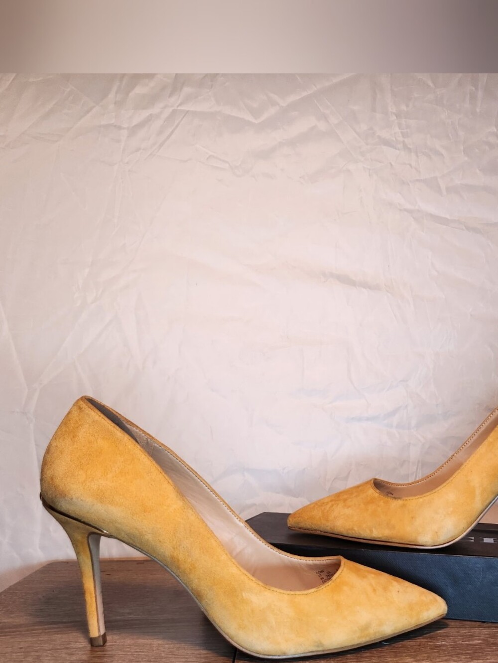 Coach Yellow Suede Pointed-Toe Heels - Picture 3 of 4
